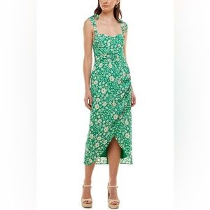 Green Daisy Floral Midi XS